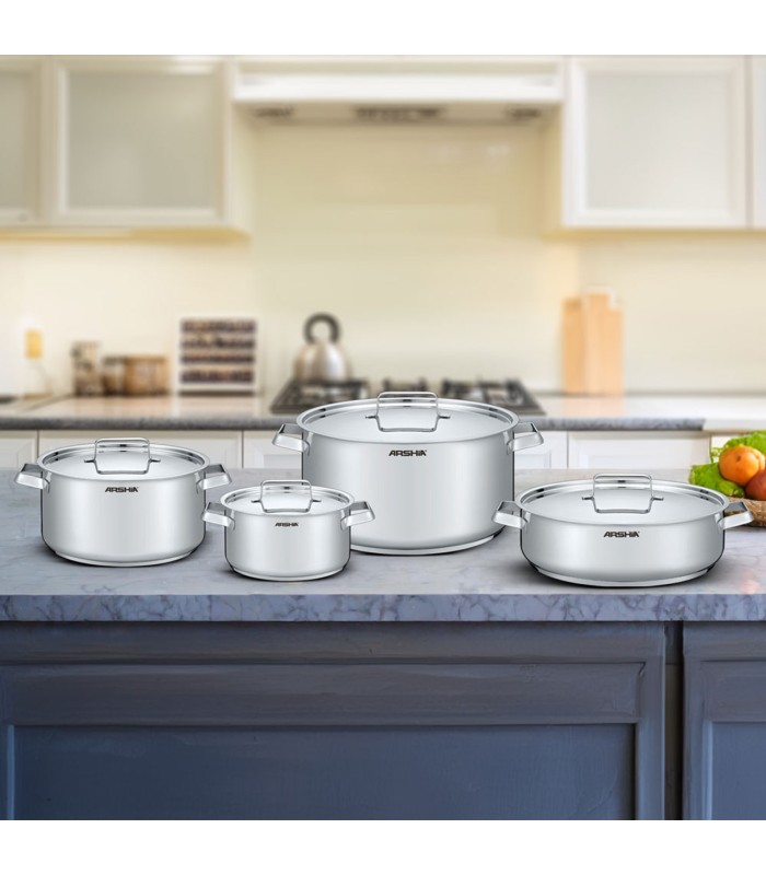سرویس قابلمه استیل 8پارچه عرشیا مدل SS768-3377