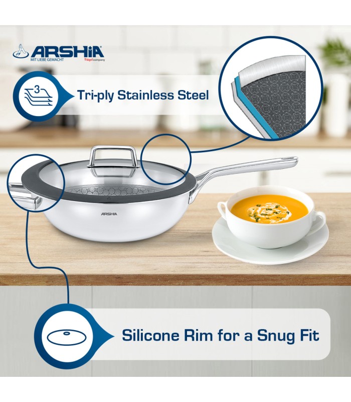 سرویس قابلمه استیل لیزری 9پارچه عرشیا مدل SS050-3543