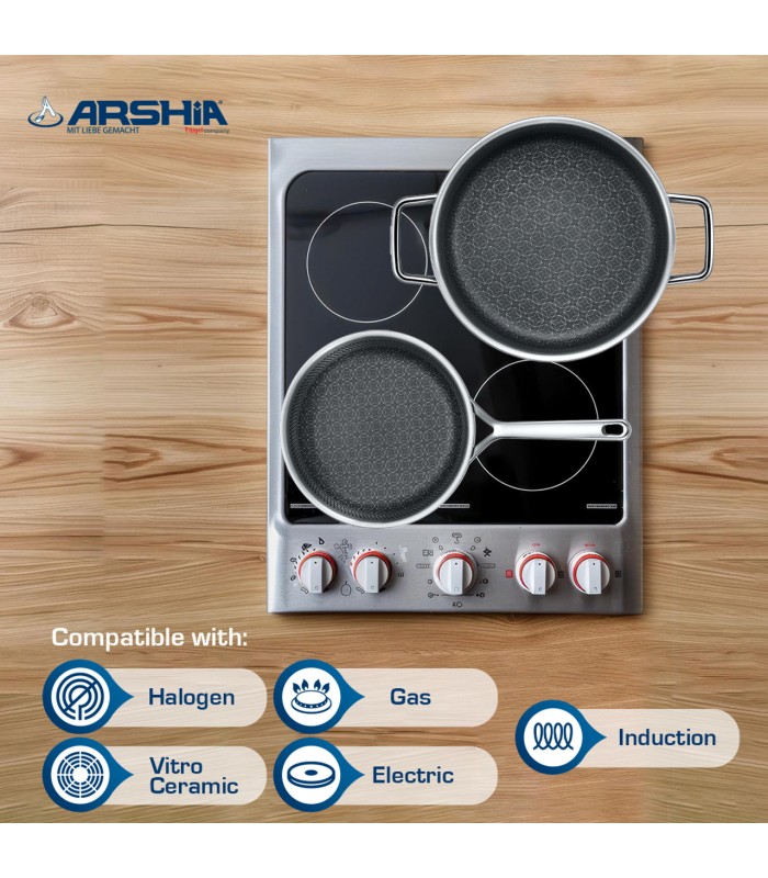 سرویس قابلمه استیل لیزری 9پارچه عرشیا مدل SS050-3543