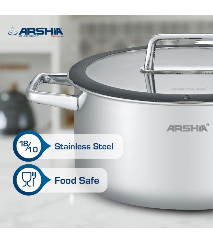 سرویس قابلمه استیل لیزری 9پارچه عرشیا مدل SS050-3543