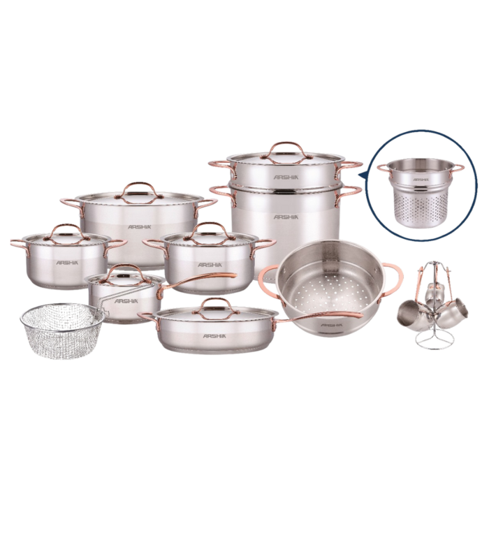 سرویس قابلمه استیل 19پارچه عرشیا مدل SS360-3278