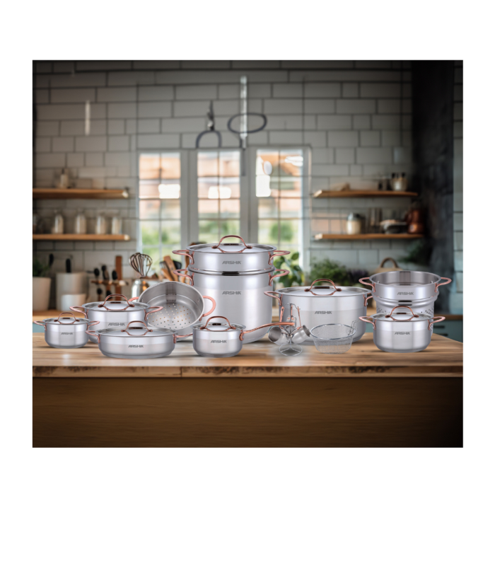 سرویس قابلمه استیل 19پارچه عرشیا مدل SS360-3278