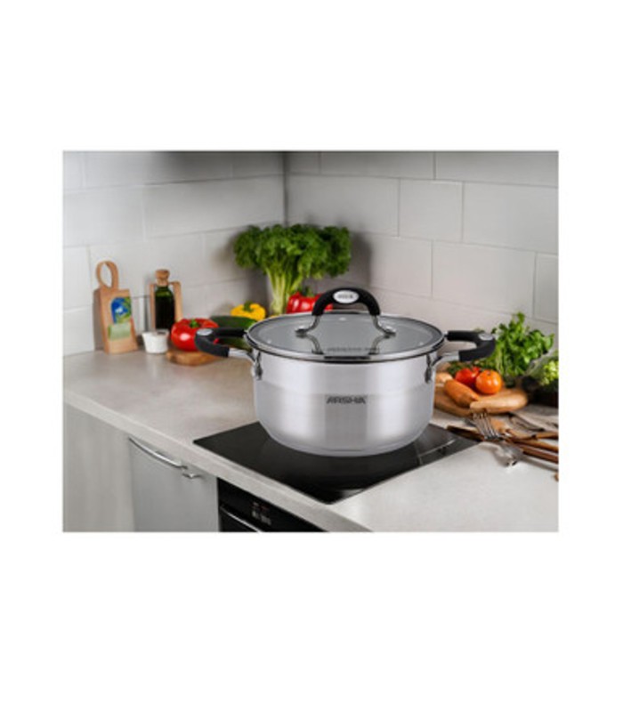 قابلمه تک استیل عرشیا دو درب سایز 28 مدل SS478-3082