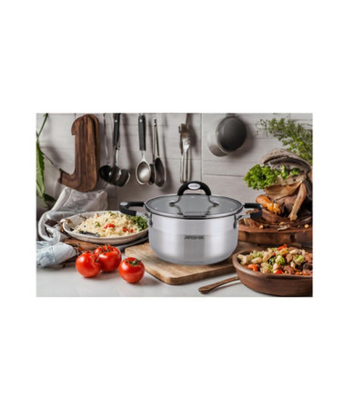 قابلمه تک استیل عرشیا دو درب سایز 26 مدل SS478-3081