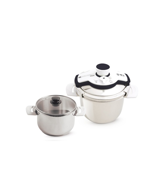 زودپز دو قلو کلیپسی استیل عرشیا  ss-twin-pressure-cooker-arshia-pr116-1997