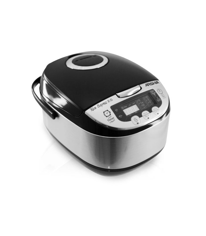 پلوپز دیجیتالی 8کاره مشکی نقره ای عرشیا digital-rice-cooker-arshia-rc145-2090