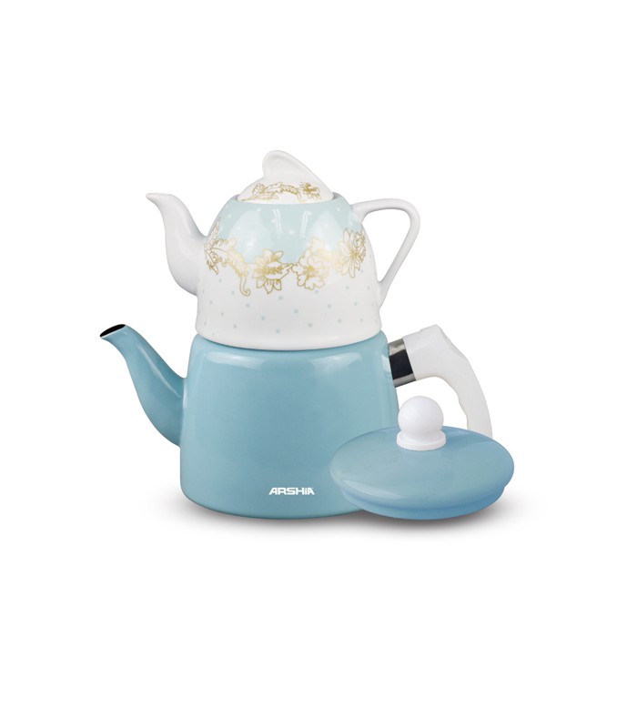 کتری و قوری لعابی رنگی عرشیا teapot-kettle-arshia-tk145-2337