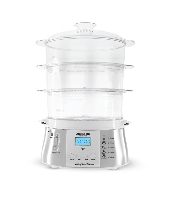 بخارپز سه طبقه سفید عرشیا food-steamer-arshia-fs110-2199