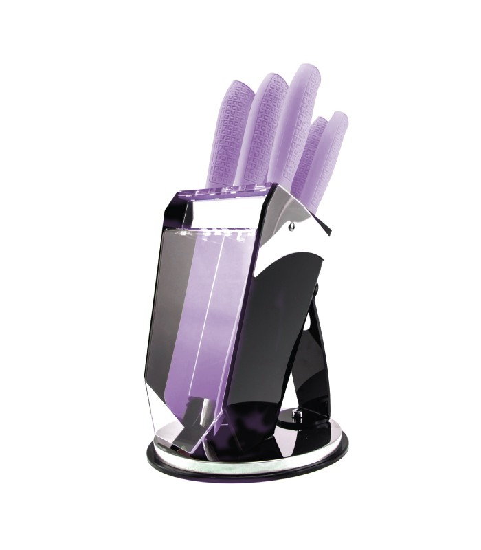 سرویس چاقو 8 پارچه سرامیک بنفش عرشیا non-stick-knife-set-arshia-k259-2109