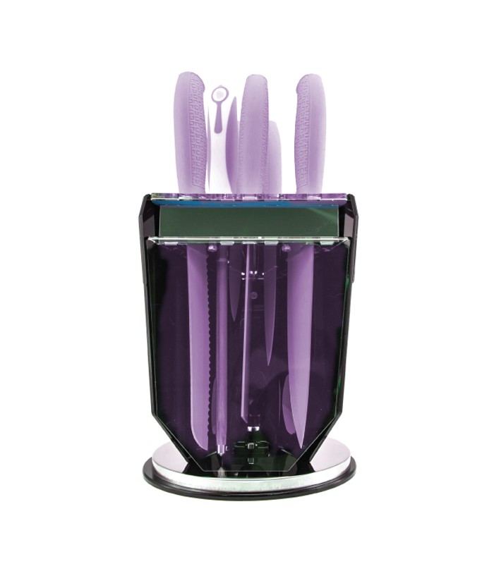 سرویس چاقو 8 پارچه سرامیک بنفش عرشیا non-stick-knife-set-arshia-k259-2109