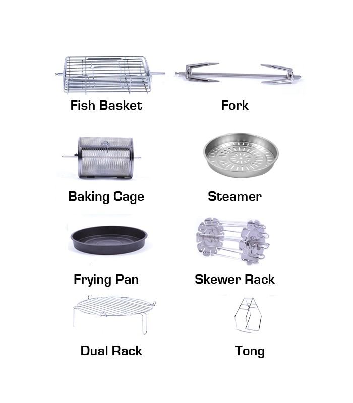 هواپز 8 کاره دیجیتالی عرشیا air-fryer-8in1-arshia-af116-1833