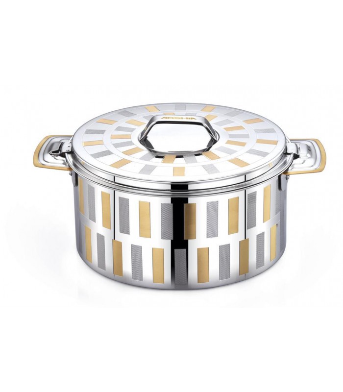 ظرف گرم نگهدارنده غذا 5 لیتری طرح آیینه عرشیا hotpot-5000ml-line-design-arshia-hp110-2708