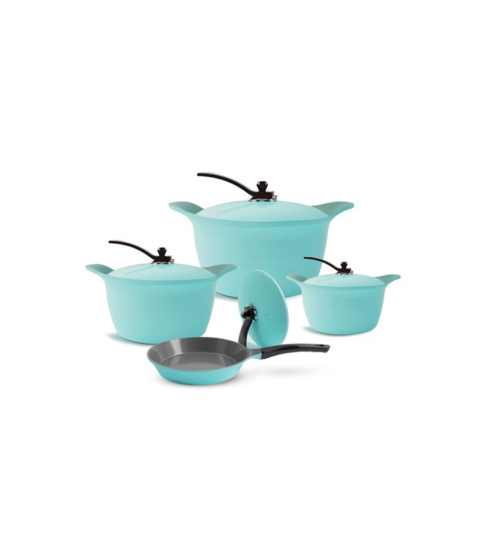 سرویس قابلمه 8 پارچه سرامیک آبی فیروزه ای عرشیا ceramic-8pcs-cookware-set-arshia-co116-2048