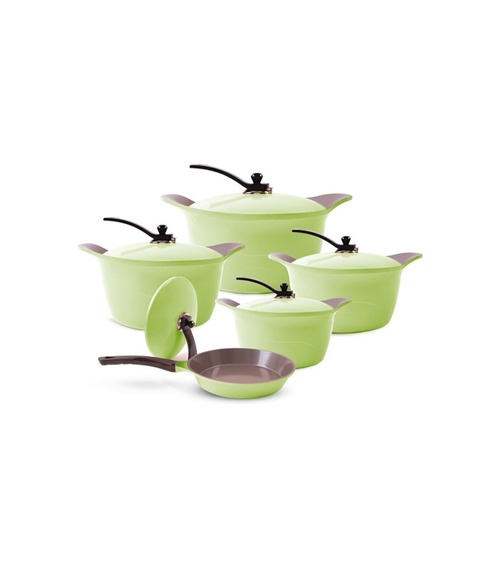 سرویس قابلمه 10 پارچه سرامیک سبز عرشیا ceramic-10pcs-cookware-set-arshia-co116-1990
