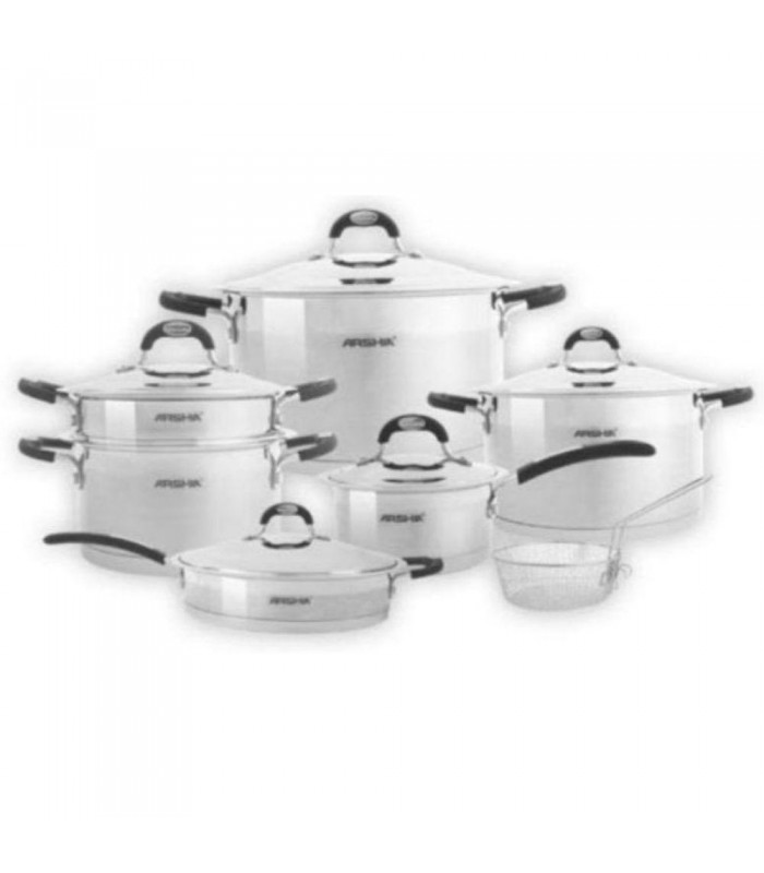 سرویس قابلمه استیل 12پارچه عرشیا  cookware-set-12pcs-arshia-ss1401-1755