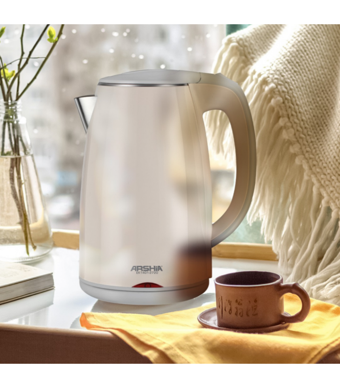 کتری برقی کرم داخل استیل عرشیا electric-kettle-pink-arshia-ek1401-2720