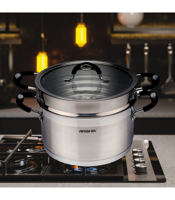 قابلمه بخارپز دار استیل عرشیا pot-with-24cm-steamer-arshia-ss064-2719