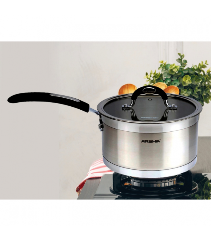 شیرجوش تکی استیل عرشیا  milk-pan-18cm-ss064-2717