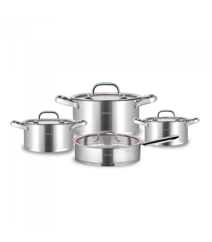 سرویس استیل عرشیا قابلمه 8 پارچه جدید ss-cookware-8pcs-ss014-2767