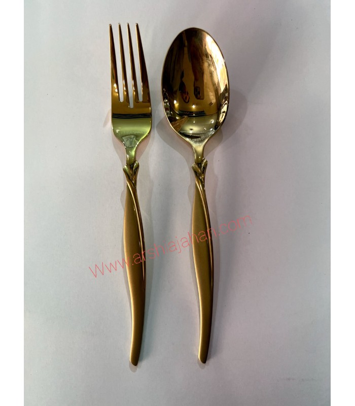 سرویس قاشق و چنگال عرشیا 24نفره کامل طلایی مدل TM145-2811