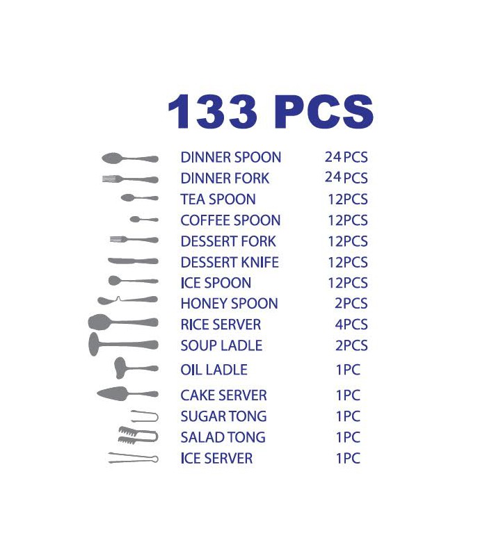 سرویس قاشق و چنگال عرشیا 24نفره نقره ای مدل TM145-2094