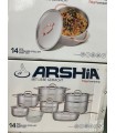 سرویس استیل عرشیا 14پارچه دسته مسی (درب استیل) مدل SS064-2921