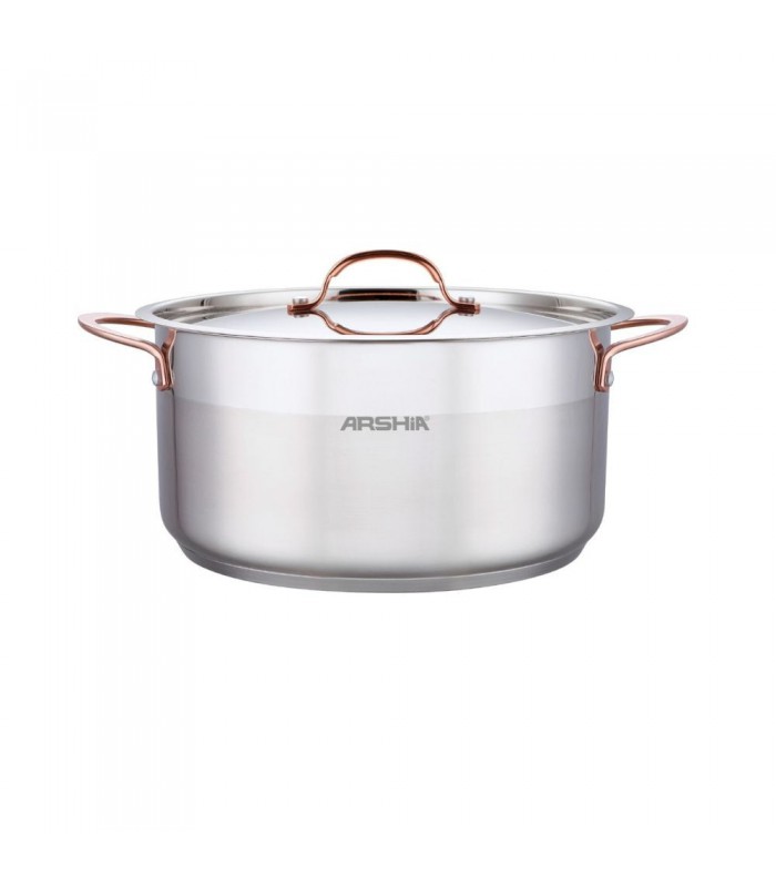 قابلمه تکی استیل عرشیا سایز32 (درب استیل+درب شیشه) مدل SS014-2978