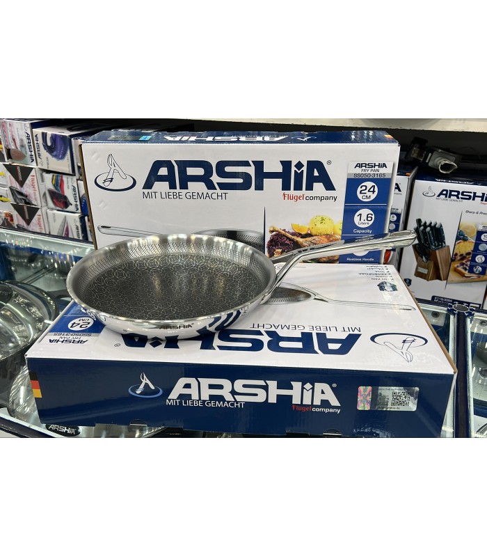 ماهی تابه استیل لیزری عرشیا سایز 24 مدلSS050-3165