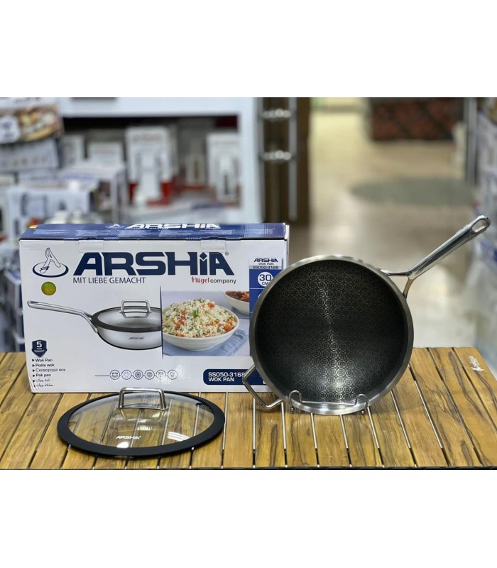 ماهی تابه استیل لیزری عرشیا سایز 30 مدلSS050-3168