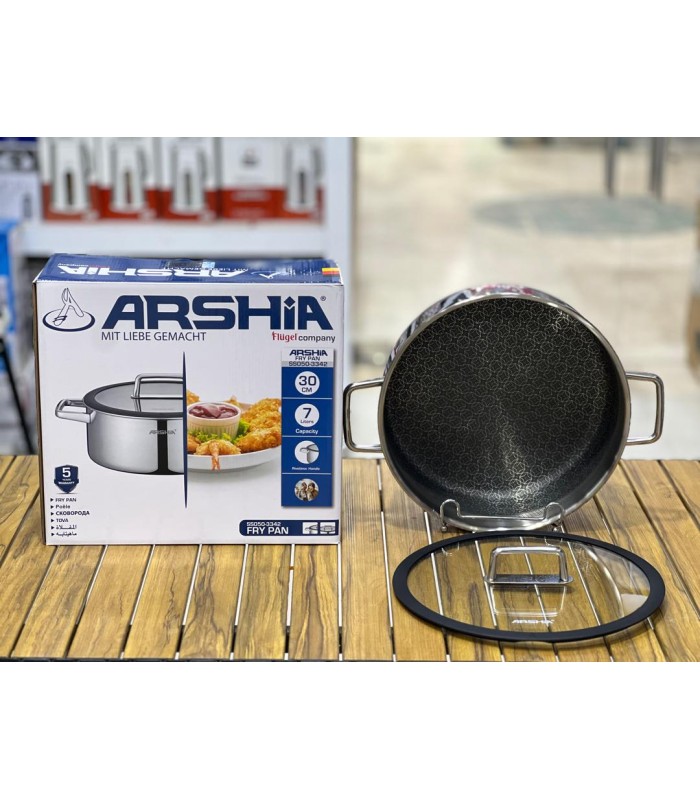 ماهی تابه استیل لیزری عرشیا سایز 30 مدلSS050-3342